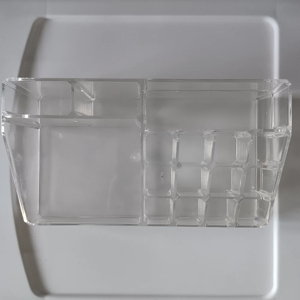Clear Acrylic Organizer Tray Clear Plastic Countertop 3 Inch Height Makeup